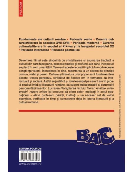 Receptarea textului literar. Analize, interpretări, repere critice