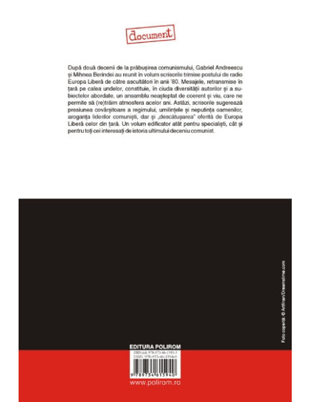 Ultimul deceniu comunist. Scrisori către Radio Europa Liberă. Vol. I: 1979-1985