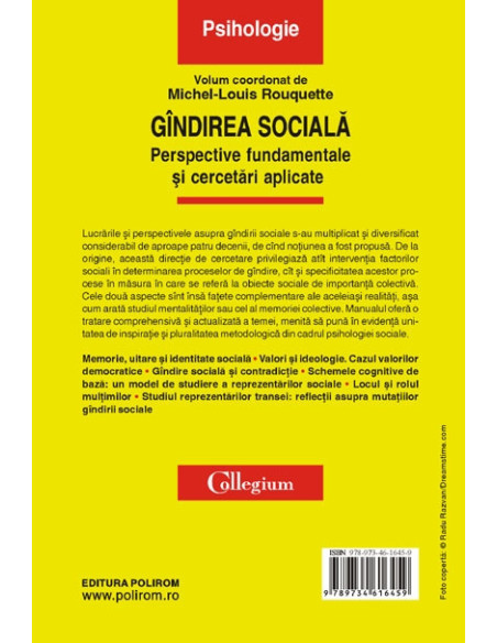 Gândirea socială. Perspective fundamentale și cercetări aplicate