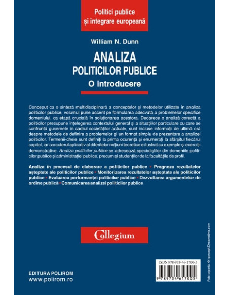 Analiza politicilor publice. O introducere