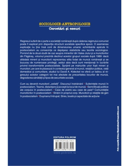 România postsocialistă. Munca, trupul și cultura clasei muncitoare