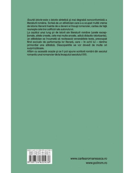 Scurtă istorie. Panorama alternativă a literaturii române