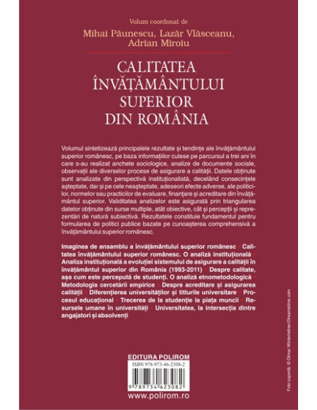 Calitatea învățămîntului superior din România