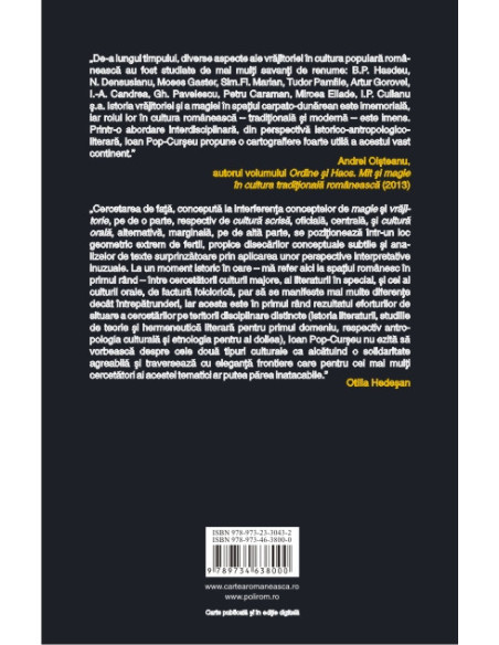 Magie și vrăjitorie în cultura română. Istorie, literatură, mentalități