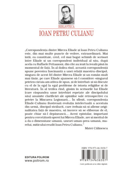 Dialoguri întrerupte: Corespondenţa Mircea Eliade-Ioan Petru Culianu
