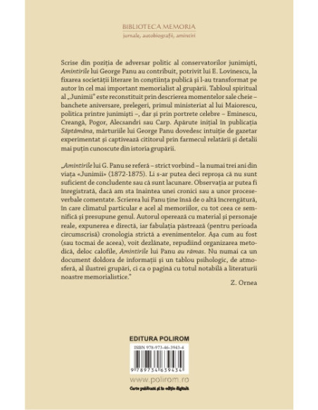 Amintiri de la Junimea din Iaşi