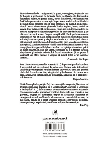 Urmuz în conștiința criticii