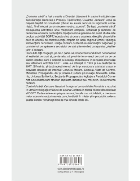 Controlul cărții. Cenzura literaturii în regimul comunist din România