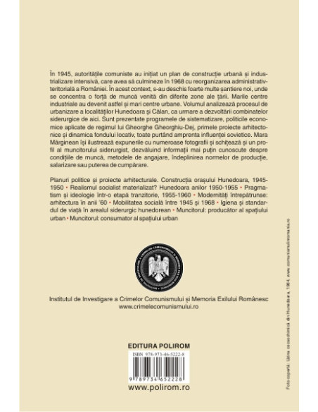Ferestre spre furnalul roșu. Urbanism și cotidian în Hunedoara și Călan (1945-1968)