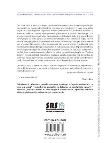 Purificarea națiunii. Dislocări forțate de populație și epurări etnice în România lui Ion Antonescu, 1940-1944