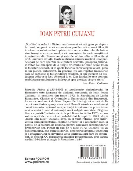 Marsilio Ficino (1433-1499) şi problemele platonismului în Renaştere