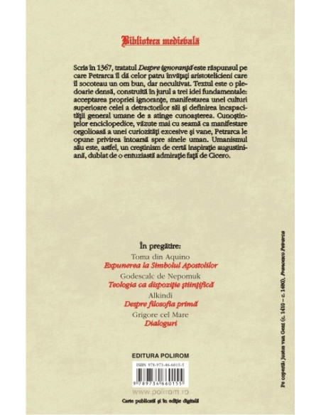 Despre ignoranţă: a sa şi a multora (editie bilingva)