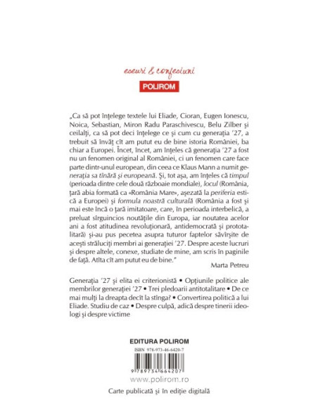 Generaţia ʼ27 între Holocaust şi Gulag. Mircea Eliade şi Klaus Mann despre generaţia tînără