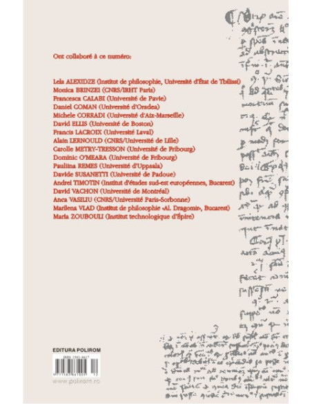 Chôra. Nr. 14/2016. Revistă de studii antice şi medievale: filosofie, teologie, ştiinţe