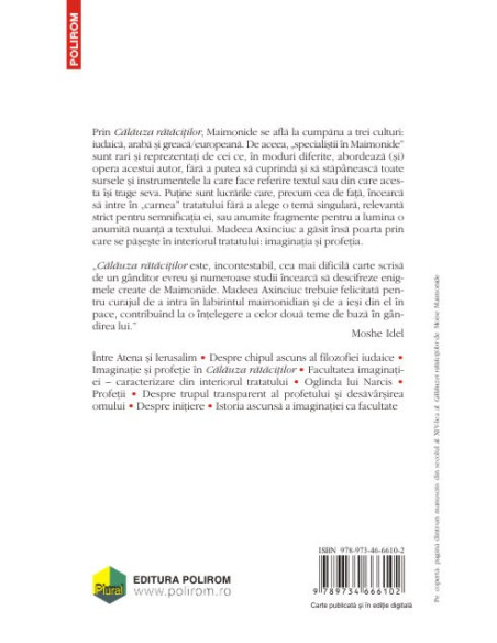 Profetul şi oglinda fermecată. Despre imaginaţie şi profeţie în Călăuza rătăciţilor de Moise Maimonide