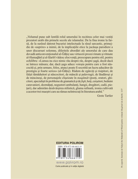 Umor şi satiră în literatura arabă clasică. al-Ğāḥiẓ, al-Hamaḏānī, al-Ḥarīrī. Antologie