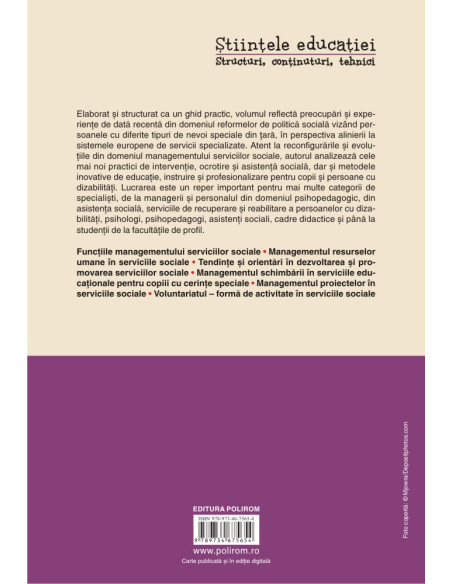 Managementul instituţiilor şi serviciilor pentru persoane cu cerinţe speciale