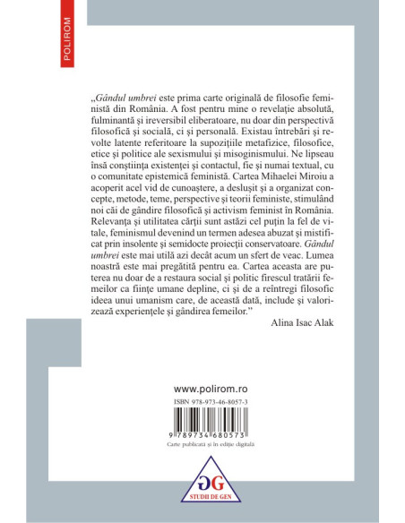 Gândul umbrei. Abordări feministe în filosofie