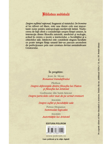 Despre sufletul rațional (ediție...