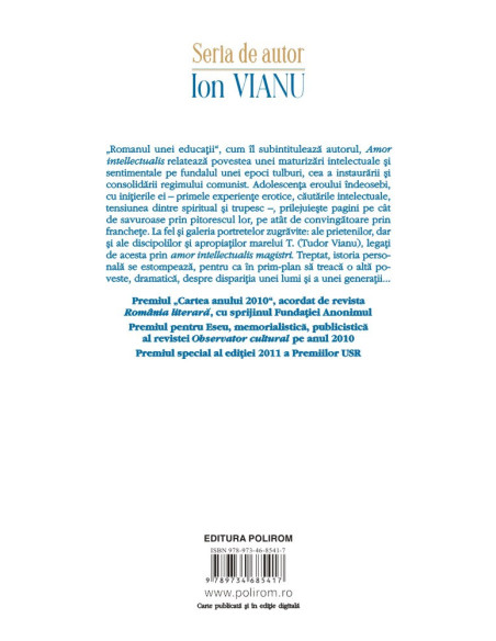 Amor intellectualis. Romanul unei educaţii