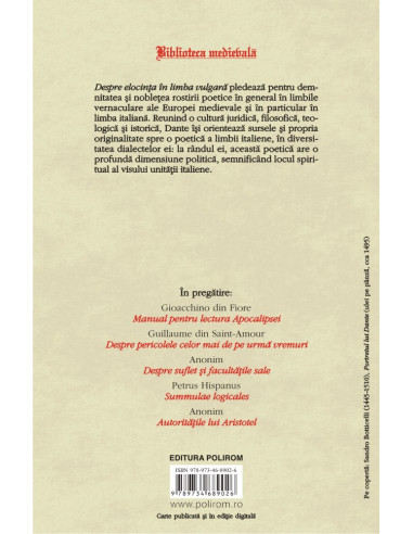 Despre elocinţa în limba vulgară