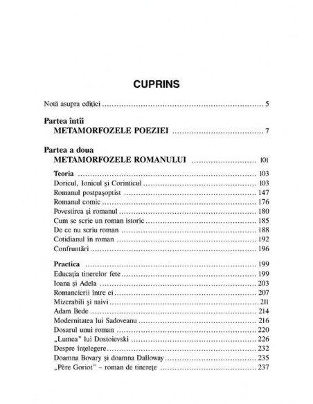 Metamorfozele poeziei. Metamorfozele romanului