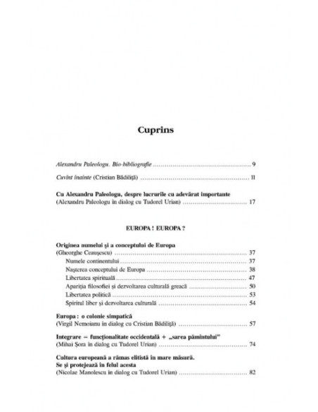 Nostalgia Europei. Volum în onoarea lui Alexandru Paleologu