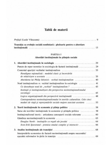 Imagini instituționale ale tranziției