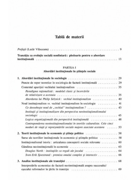 Imagini instituționale ale tranziției