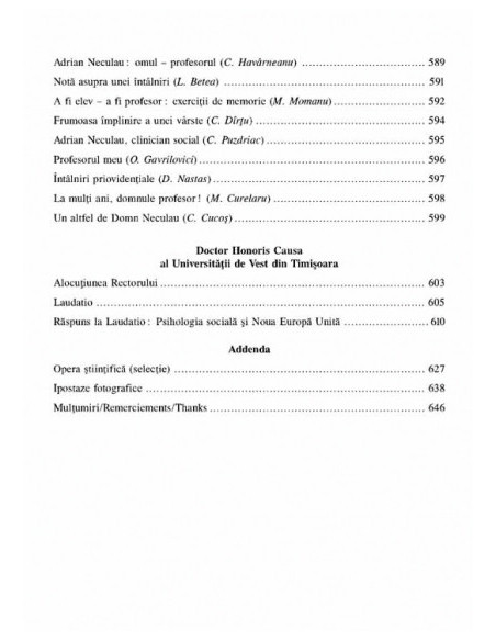 Psihologia socială şi Noua Europă. In honorem Adrian Neculau
