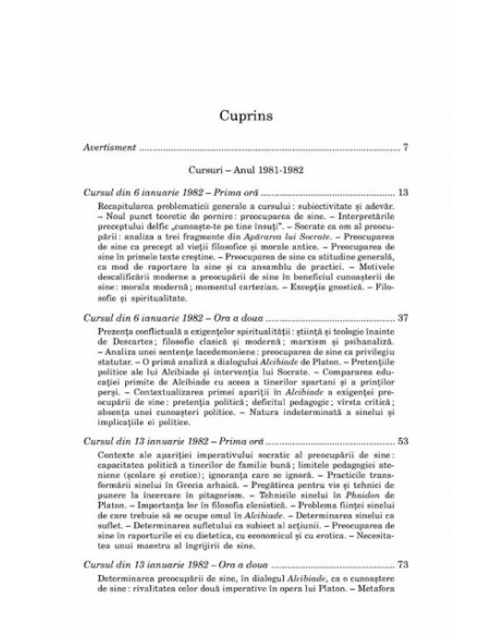 Hermeneutica subiectului. Cursuri la Collège de France (1981-1982)