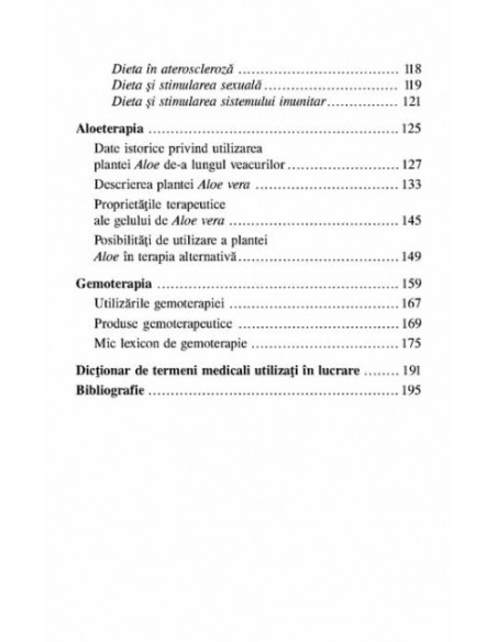 Dietoterapia, aloeterapia, gemoterapia. Terapii alternative