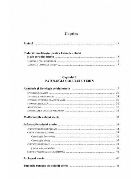 Patologia colului şi a corpului uterin