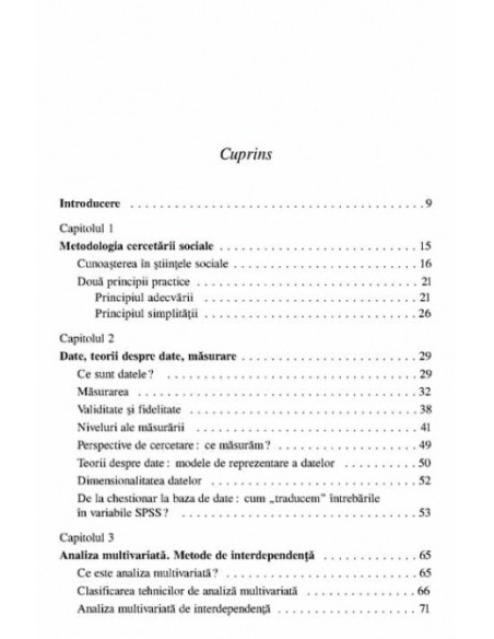 Metode avansate în cercetarea socială. Analiza multivariată de interdependență