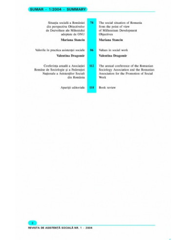 Revista de Asistență Socială. Nr. 1/2004 Revista de Asistență Socială. Nr. 1/2004