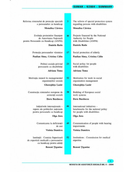 Revista de Asistență Socială. Nr. 4/2004