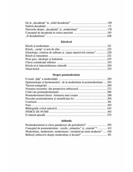Cinci fețe ale modernității. Modernism, avangardă, decadență, kitsch, postmodernism (ediția a II-a revăzută și adăugită)