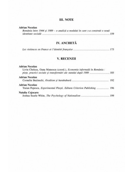 Psihologia Socială. Nr. 16/2005 – Buletinul Laboratorului „Psihologia cîmpului social”, Universitatea „Al.I. Cuza”, Iaşi