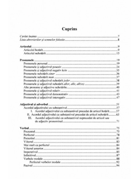 Limba germană. Exerciții de gramatică și vocabular