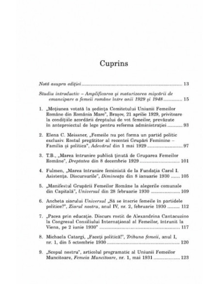 Din istoria feminismului românesc. Studiu și antologie de texte (1929-1948)