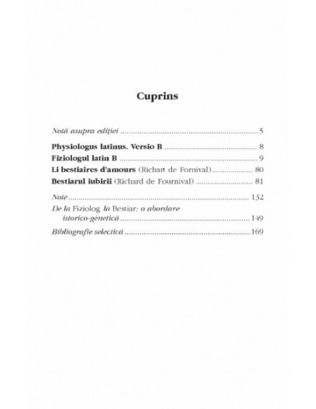Fiziologul latin/ Bestiarul iubirii