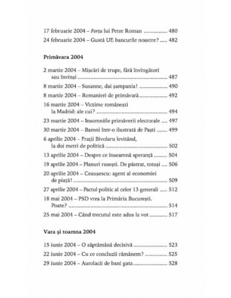 Sic transit gloria... Cronica subiectivă a unui cincinal în trei ani şi jumătate (mai 2001-octombrie 2004)