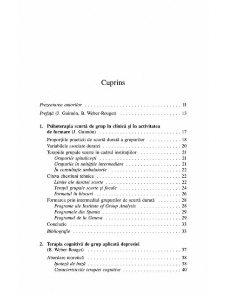 Terapii scurte de grup. Comportamente și ilustrări clinice