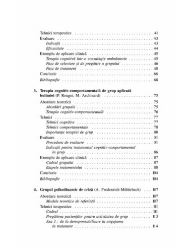 Terapii scurte de grup. Comportamente...