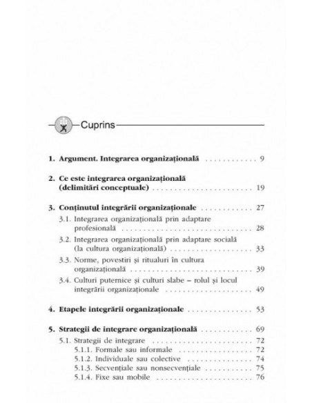 Integrarea în organizaţii. Paşi spre un management de succes