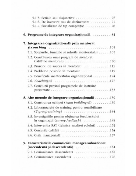 Integrarea în organizaţii. Paşi spre un management de succes