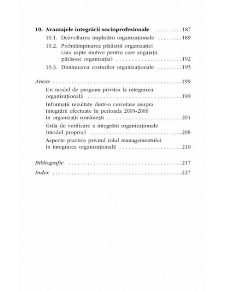 Integrarea în organizaţii. Paşi spre un management de succes