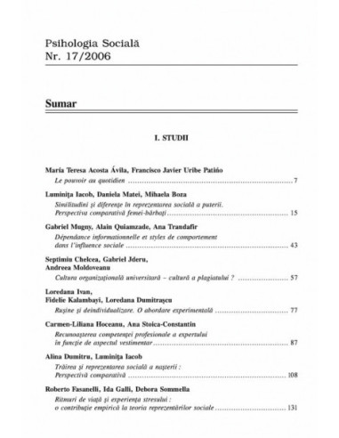 Psihologia Socială. Nr. 17/2006 –... Psihologia Socială. Nr. 17/2006 –...