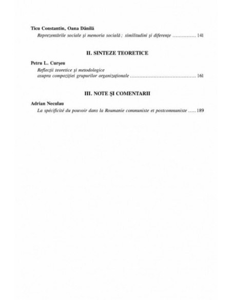 Psihologia Socială. Nr. 17/2006 – Buletinul Laboratorului „Psihologia cîmpului social”, Universitatea „Al.I. Cuza”, Iaşi