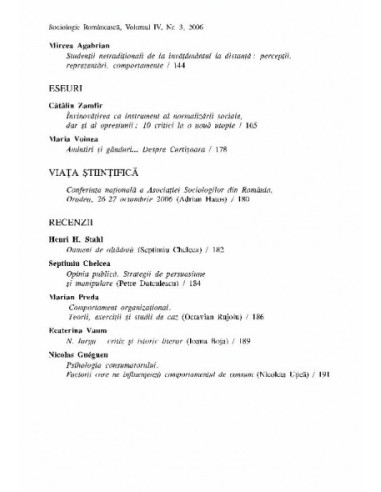 Sociologie Românească. Volumul IV....